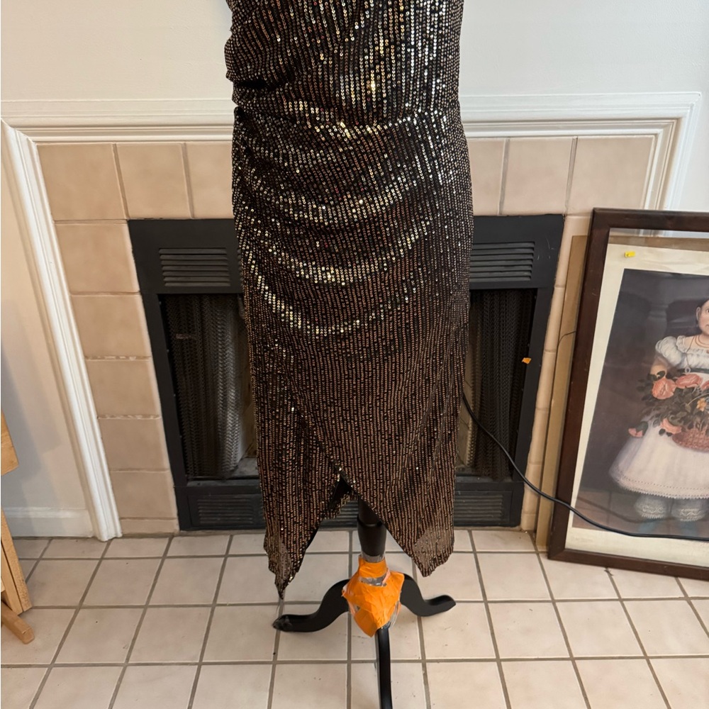 Gold and Black Shimmering Cocktail Dress
